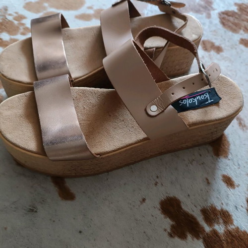 Beige-gold platform sandals new size 41
