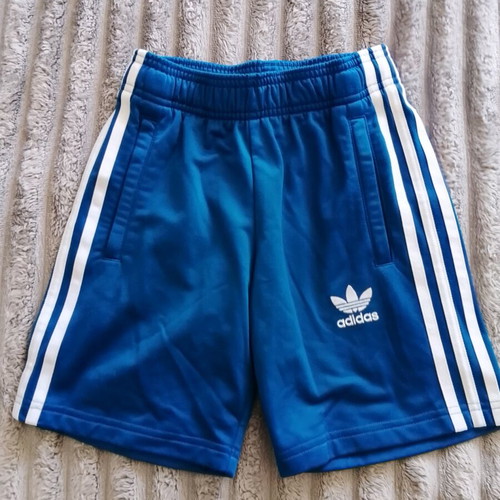 Adidas kids' sports shorts used, blue, ages 7-8