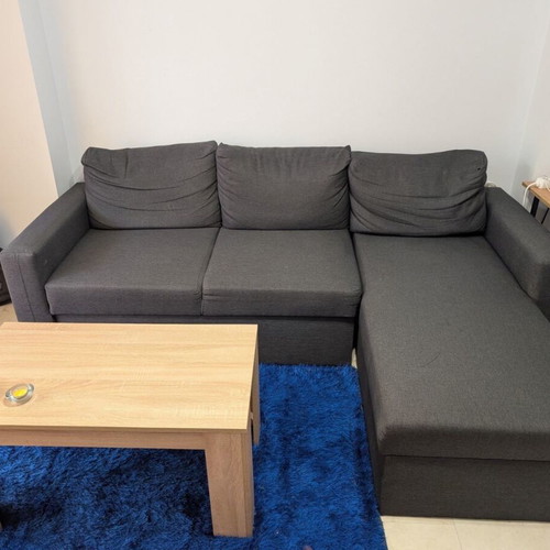 Corner sofa bed refurbished with storage space