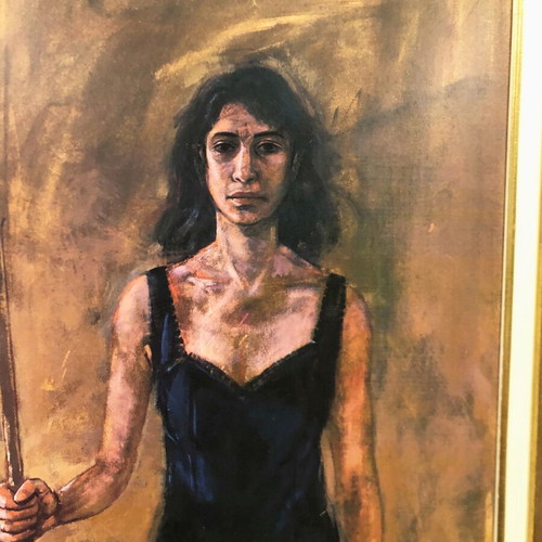 Katzourakis painting copy used with frame 42x104 cm
