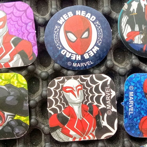 Marvel mini paper caps used, pack of 11, rare superheroes