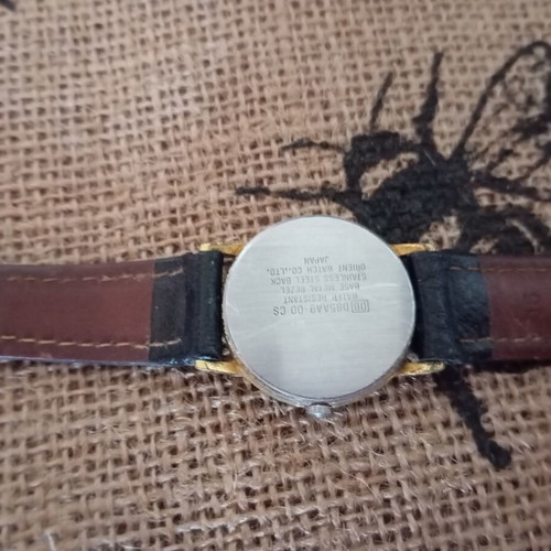 Orient vintage watch used, black and gold, unisex