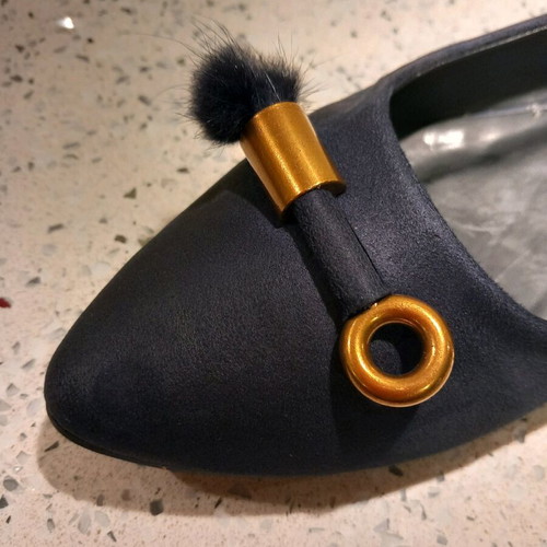 Axel suede blue ballerinas new with tassel and gold buckle
