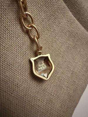Gucci Vintage Interlocking GG Chain Bracelet Gold Tone Adjustable