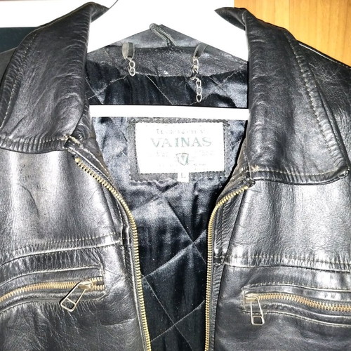 Vainas Leather leather jacket size Large black like new