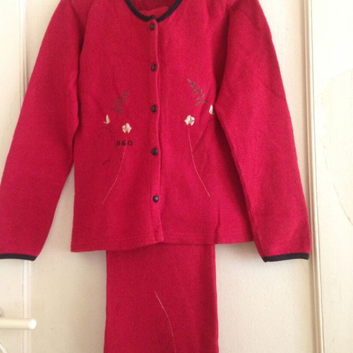 Vintage 20000s B&G By Adams jacket and pants set used, red multicolor