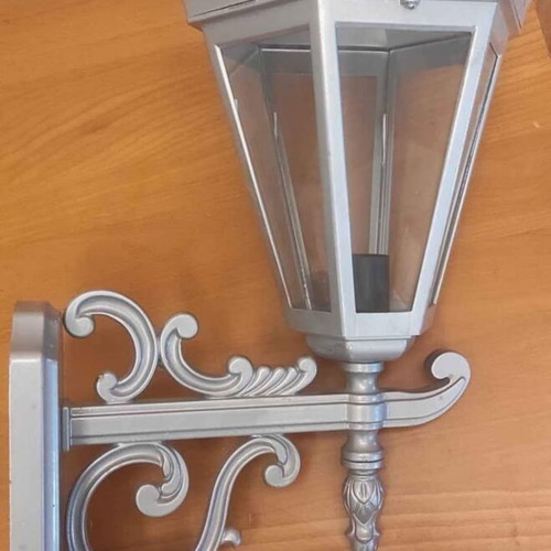 Outdoor wall lantern light gray with glass E27 socket
