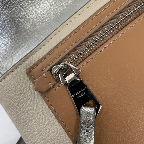 Givenchy Duetto Crossbody Bag like new, beige and silver leather