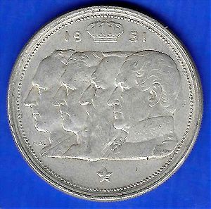 Βέλγιο 100 fr 1951-Belgium 100 francs 1951 (NLD) silver!!!