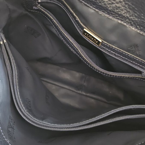Almada leather shoulder bag used, blue