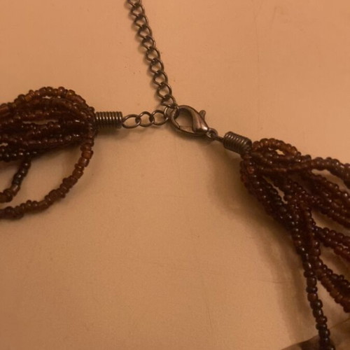 Handmade necklace like new with natural horn and wooden beads