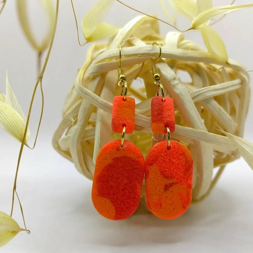 Handmade polymer clay dangle earrings new