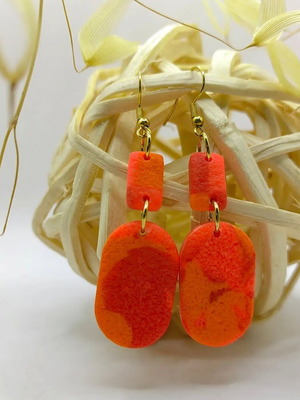 Handmade polymer clay dangle earrings new