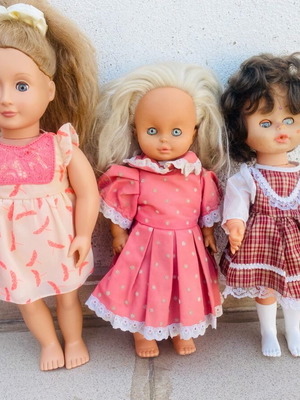 Old dolls used, set of 3