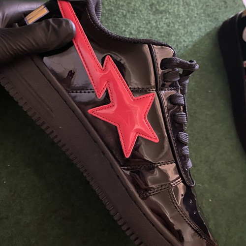 Bape Bapesta Low Shark Black Red sneakers new, size 44