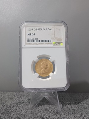 Χρυσή λίρα Αγγλίας 1957 MS64 NGC καινούργιο