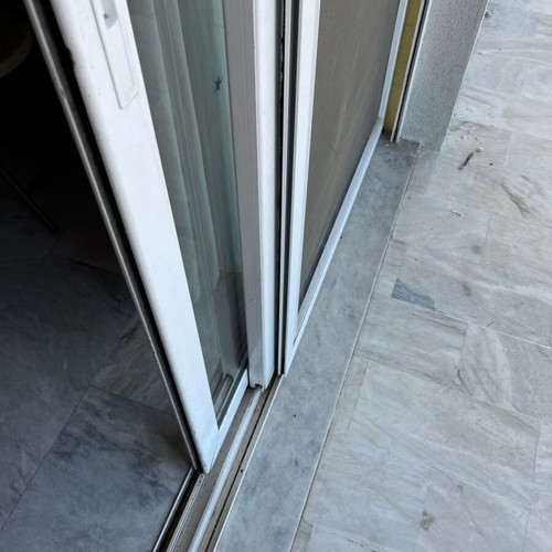 Aluminum balcony doors used with double glass and shutters