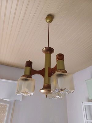 Vintage three-light ceiling lamp used