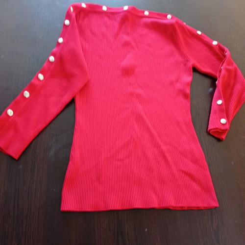 Elastic red blouse refurbished, Sil mar, medium large