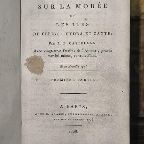 Lettres sur la Morée et les îles de Cérigo, Hydra et Zante книга употребявана, френски