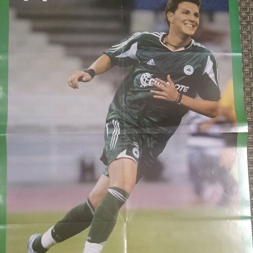 Panathinaikos poster Vangelis Mantzios used, authentic