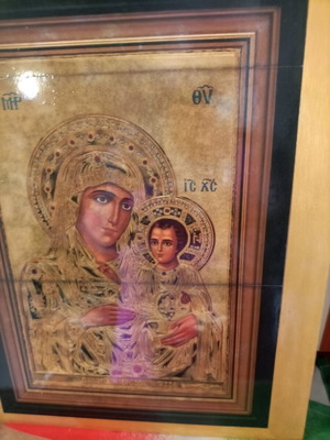 Χριστιανική ξύλινη εικόνα η Παναγία η Ιεροσολυμίτισσα, σαν καινούργια