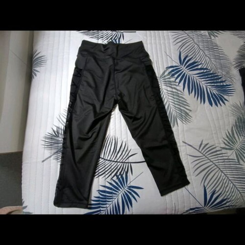Shein black leggings set like new with blouse and shorts