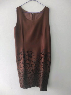 Brown dress with pattern size 54 like new Estel Collection