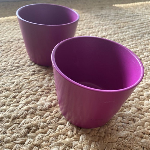 Ceramic storage vases used, pack of 2, purple