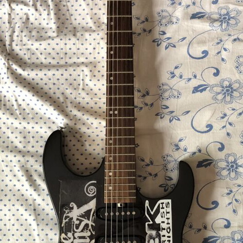 Granite Stratocaster guitar used with case