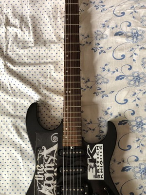 Granite Stratocaster guitar used with case