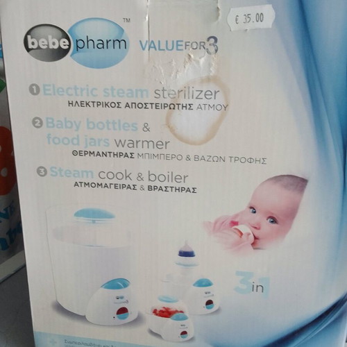 Bebe Pharm sterilizer, warmer and steam cooker like new with free tweezer