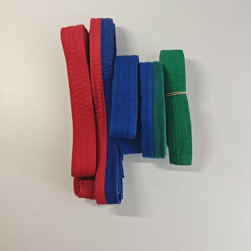 Martial arts belt set used, pack of 5, multicolor