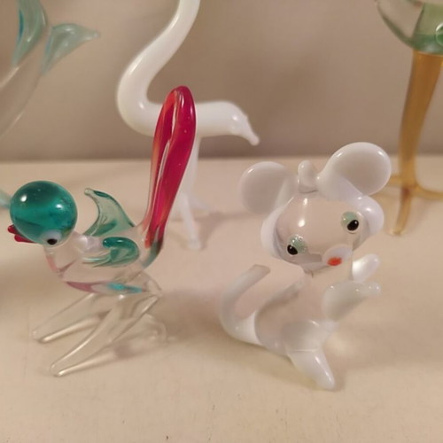 Glass decorative set, 6 pieces, miniatures