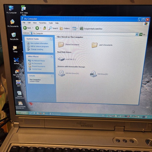Fujitsu Siemens AMILO L7300 vintage laptop used, Windows XP