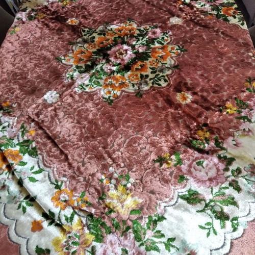 Velvet vintage tablecloth used