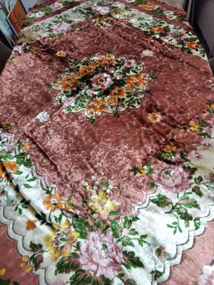 Velvet vintage tablecloth used