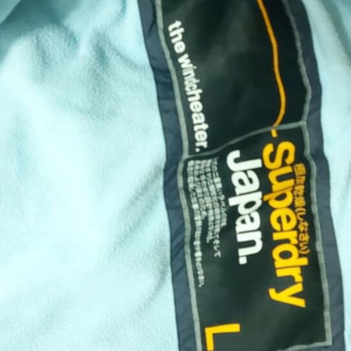 Superdry women's jacket used, size Large, black with blue fleece lining