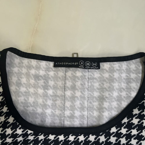 Peplum blouse Promise houndstooth black and white size XS like new