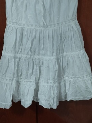 White cotton skirt with short lining