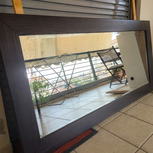 Hanging mirror 180 x 90 cm with wooden frame
