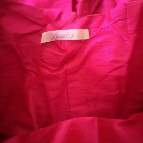 Ysatis dark fuchsia strapless dress with corset and zipper, size 1