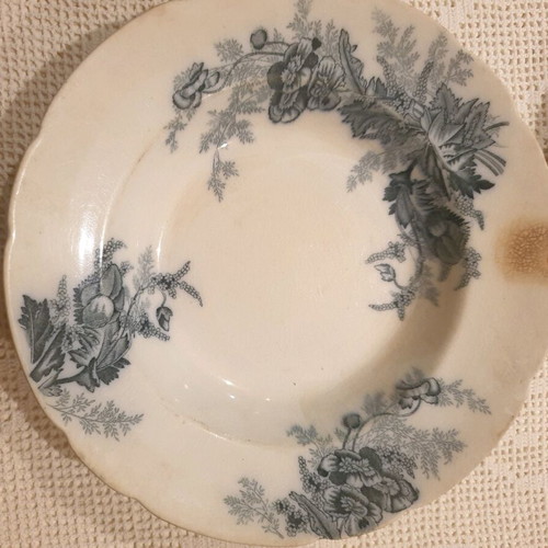 Vintage plates used, English porcelain Villeroy and Boch and Johnson Bros, blue