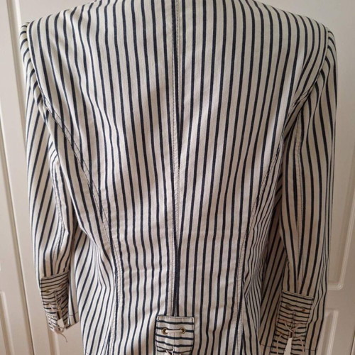 MIA women's cotton striped jean-style jacket black white like new