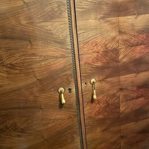 Antique walnut wardrobe used with mirror and drawers