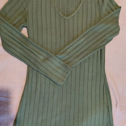 Rib set blouse and leggings new, dark green