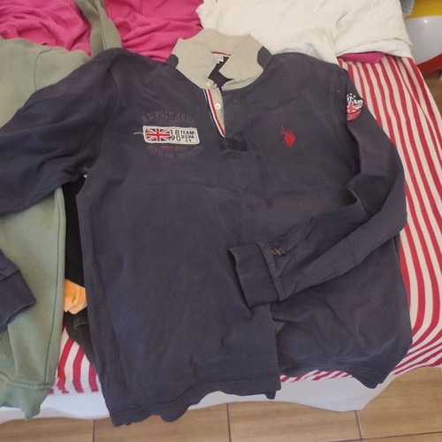 Polo men's shirt used, size XL, blue