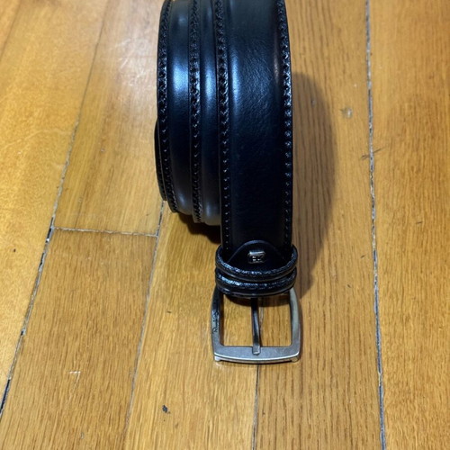 Renato Balestra handmade leather belt black like new 125cm