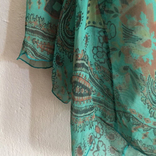 Marie&Co 100% silk turquoise tunic, size M