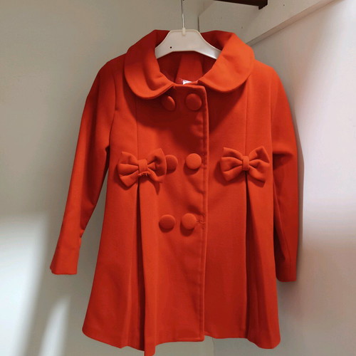 Red coat for girl like new, size 4/104